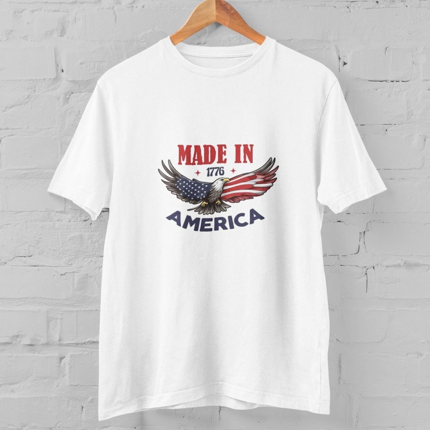 Made In 1776 Shirt Patriotic USA T Shirt American Flag Eagle 4th of July Tee XXXXL