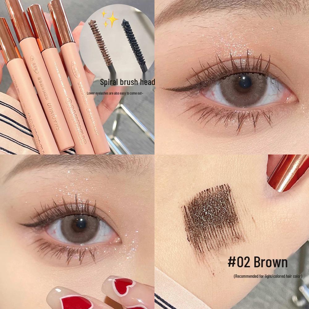 

SHAQINUO Colorful Mascara: Dense, Long-lasting, Thick, Curling, Ultra-fine Brush, Smudge-free. каштановий/коричневий