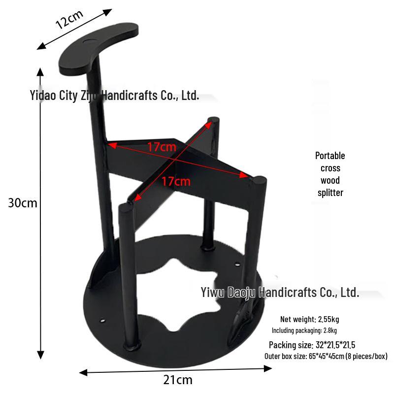 Portable Firewood Splitter: Efficient Manual Wood Separator for Outdoor and Household Use