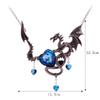 Gothic Heart-Shaped Zircon Dragon Pendant Couple Necklace Creative Metal Personality Couple Party Jewelry Accessories