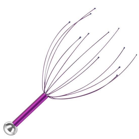 Octopus Head Massager Stainless Steel Brain Massage Claw Scalp Scratcher Engraved Head Relaxer for Promotes Blood Circulation Relieves Muscle Pain