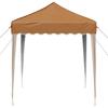 Pop Up Party Tent 195 X 195 X 245 Cm Beige Oxford Fabric
