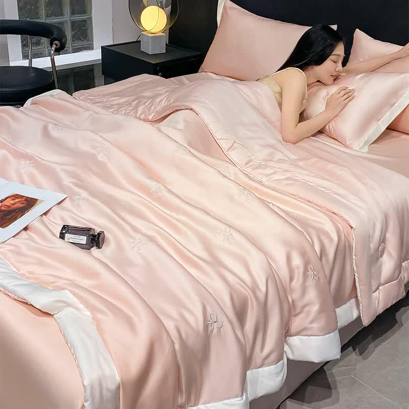 LISM Embroidered Ice Silk Summer Quilt