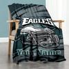 Philadelphia Eagles Customize Text Blanket Throw Personalized Blanket Soft Warm Cozy For Bedding Home Decor Chair Bed For All Occasions