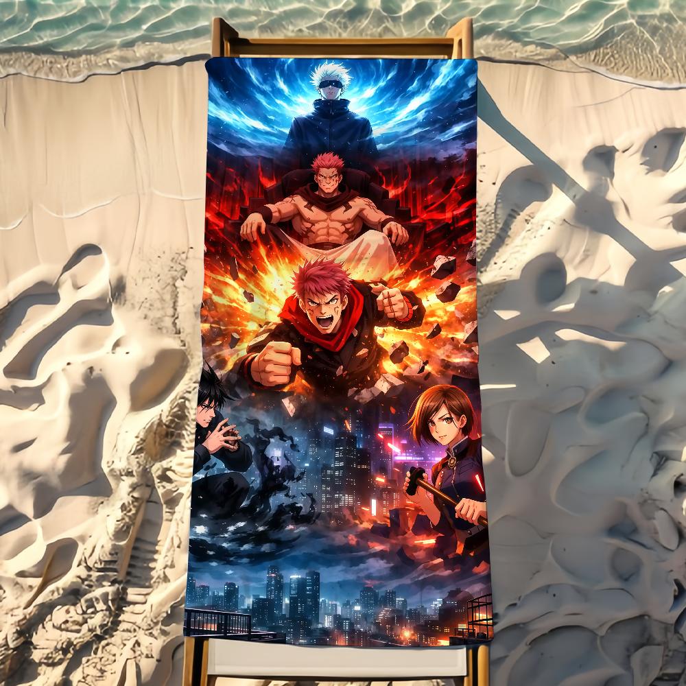 Comic J-Jujutsu K-Kaisen Towel Beach Towel Travel Lightweight Skin Friendly for Pool Beach Camping Cruise Summer