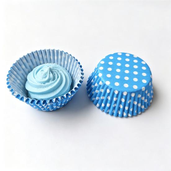 Food Grade Baking Paper 100PCS Disposable Cupcake Liners, Food-Grade Greaseproof Cups, Polka Liners Dot Print Standard Muffin Molds for Home