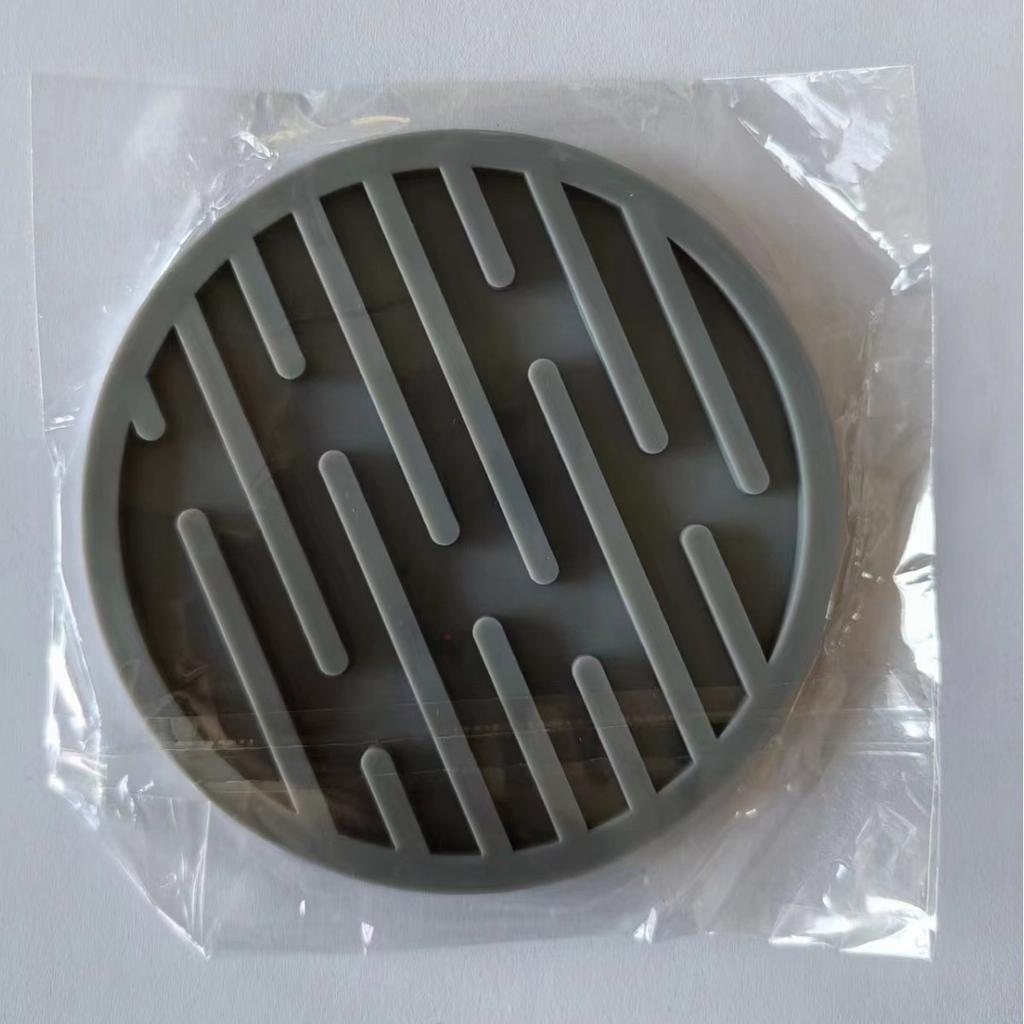 Round Silicone Coaster Striped Water-draining Coasters Anti-slip Heat-insulating Coaster Heat-resistant Coffee Beverage Coaster