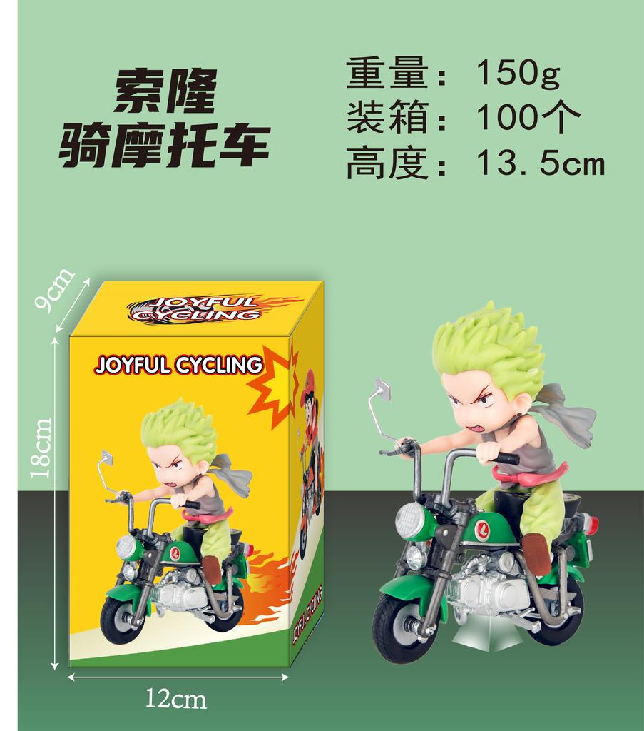 15CM Anime One Piece Monkey D Luffy Figure Roronoa Zoro Motorcycle Model Toy Doll Desktop Car Ornaments Action Figure PVC