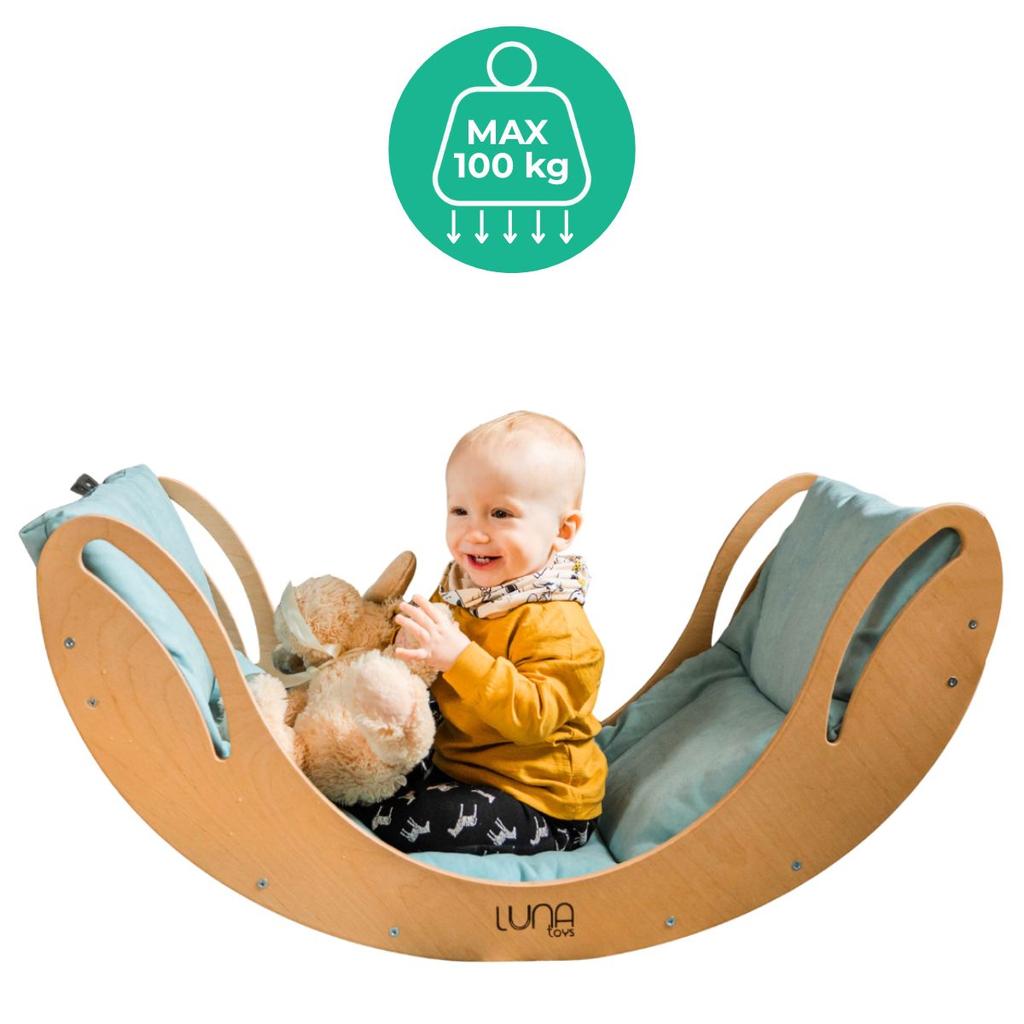 Smile Wooden Rocker In Blue And Colour