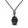 Obsidian Skull Halloween Crystal Pendant Necklace Ornaments