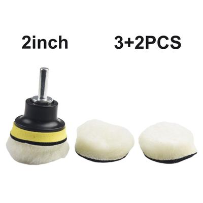 5pcs/set 2inch Buffing Polishing Pads Car Polisher Drill Wool Wheel Mop Kit