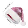 1PC Double-layer Sequined Christmas Hats Christmas Decorations Sequin Plush Hat Plush Thickened Christmas Cap with Fluffy Pompom