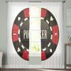 Box Peach Heart Poker Chip Chiffon Sheer Curtains for Living Room Bedroom Home Decoration Window Voile Tulle Curtain Drapes