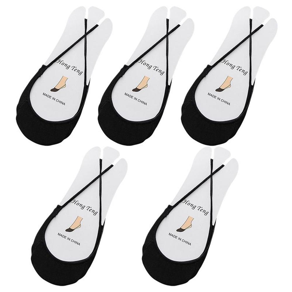 5 Pairs Suspenders Women Cotton Boat Socks Invisible Shallow Mouth Summer Thin Half Sole Socks Not Drop Heel Short Sox