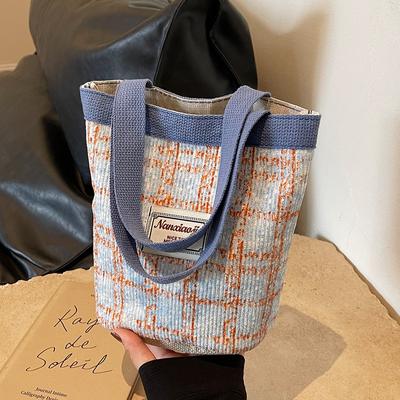 Modische Leinen-Bucket-Bag für Damen Neue Mode Gestrickte Ausgeh-Handtasche für Damen Vielseitige Mode-Aufbewahrungstasche
