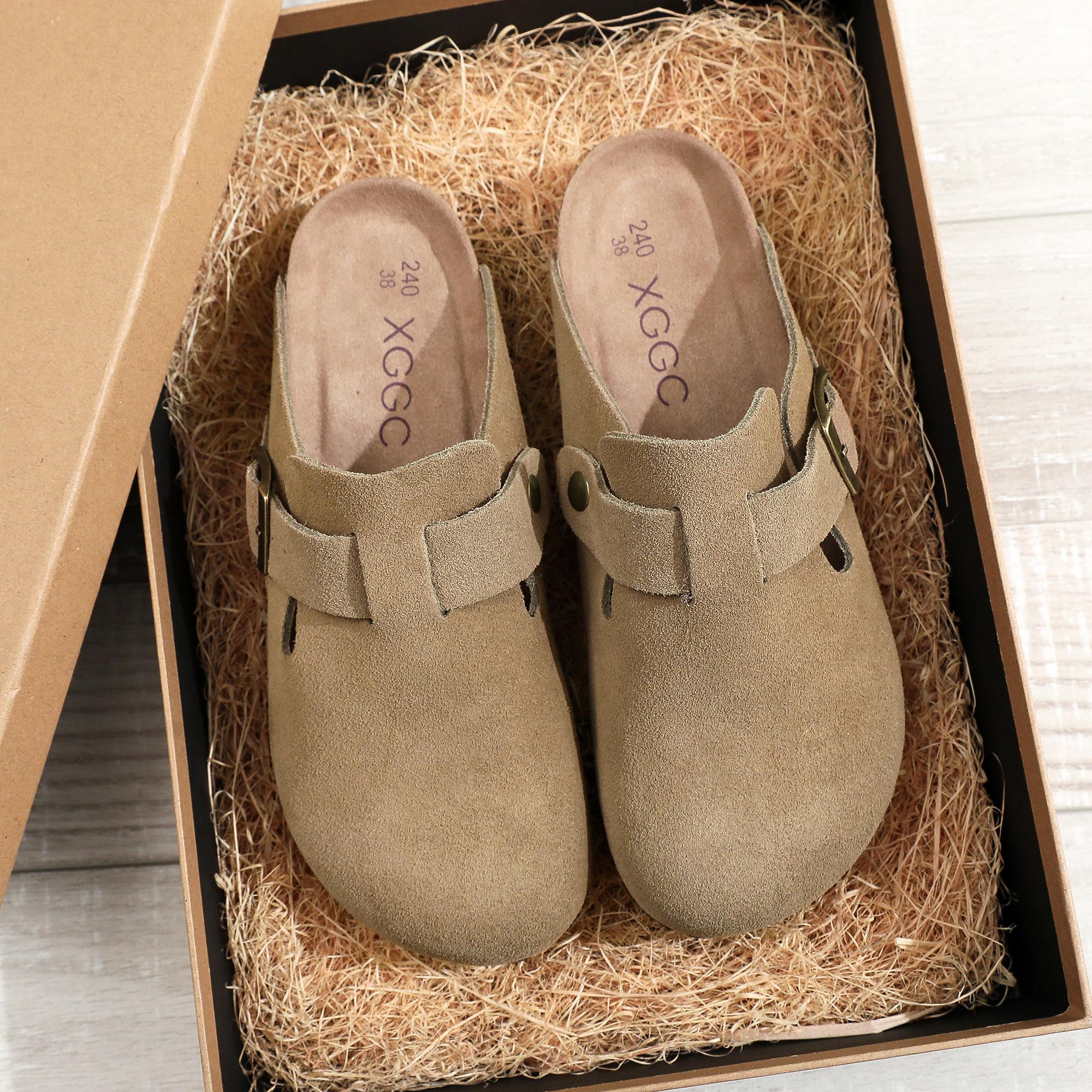 

Женские мужские туфли унисекс с закрытым носком, пряжкой, ремешком, дизайном, без застежек, туфли на плоской подошве, туфли-мюли, пробковые тапочки 44