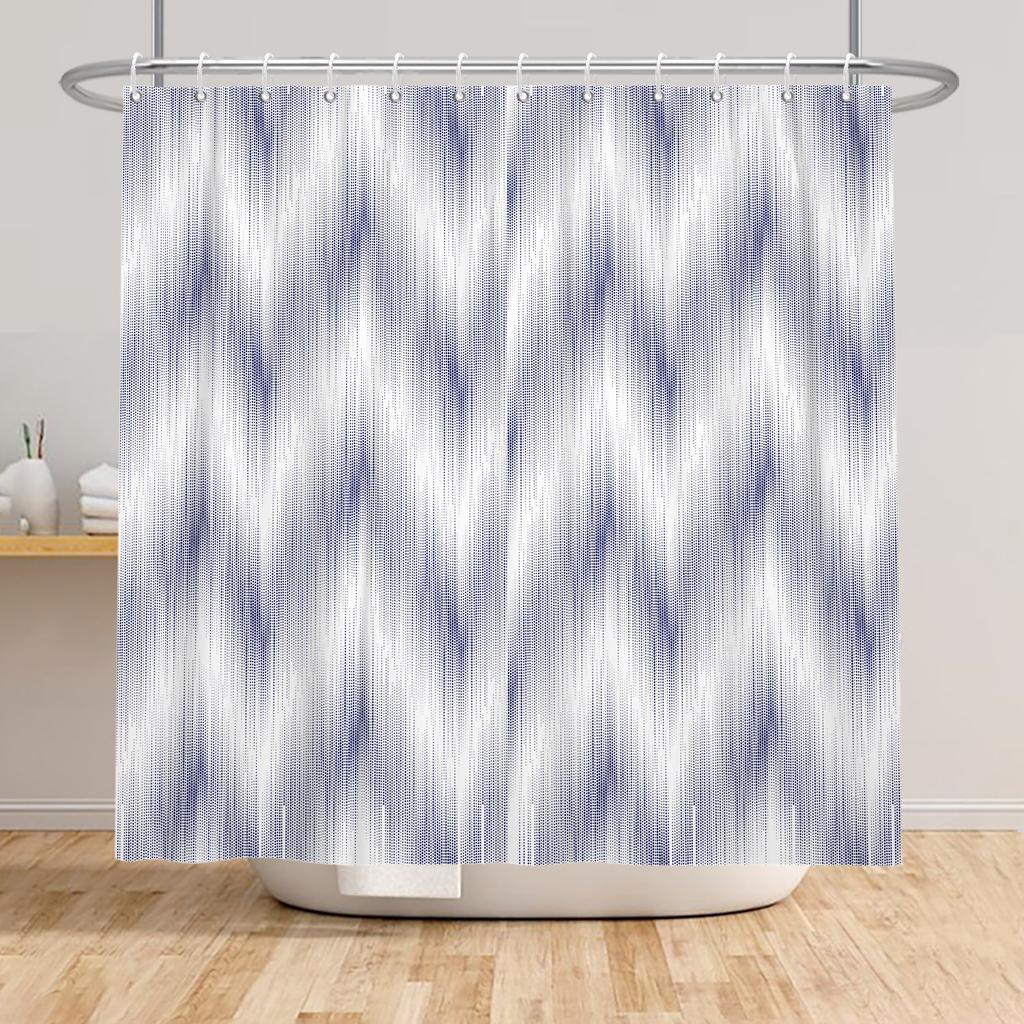 Modern Shower Curtain Wave Lines Modern Minimalist Geometric Unique Aesthetic Pattern Waterproof Polyester Bathroom Curtain