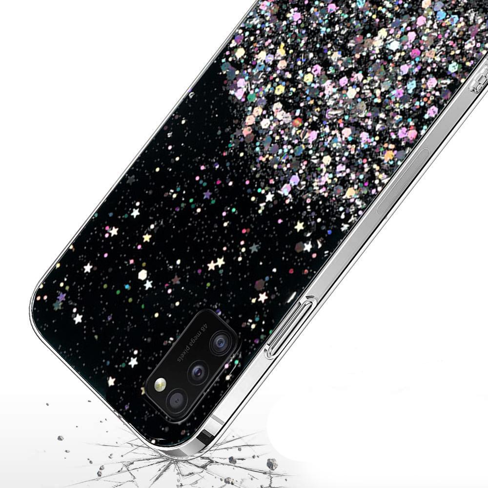 Samsung Galaxy A41 Case, Glittery, Black