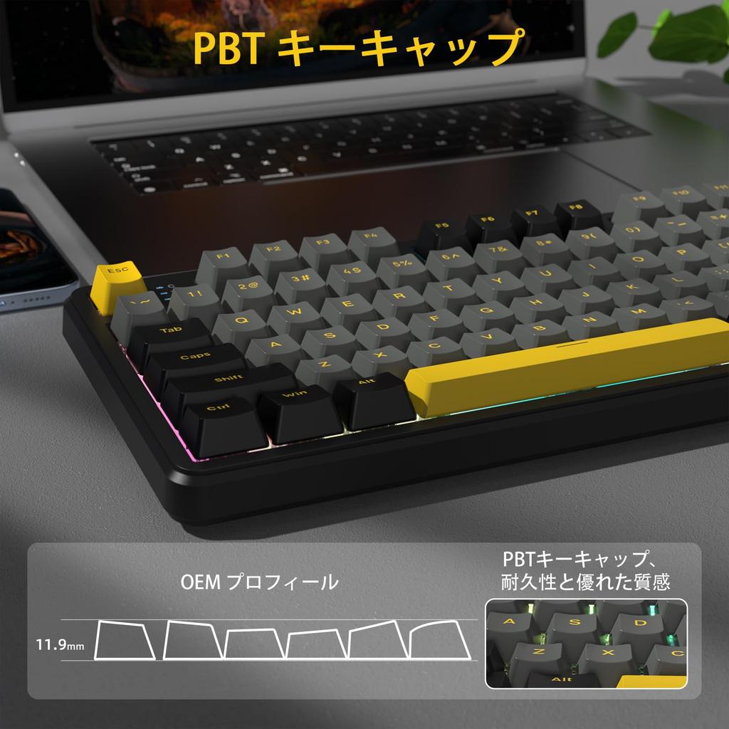 Klawiatura gamingowa ATTACK SHARK x MAMBASNAKE X87 z uszczelką Blueberry, liniowa PBT OEM, bezprzewodowa z 3 połączeniami, TFT RGB 87 PCB, japońska instrukcja obsługi