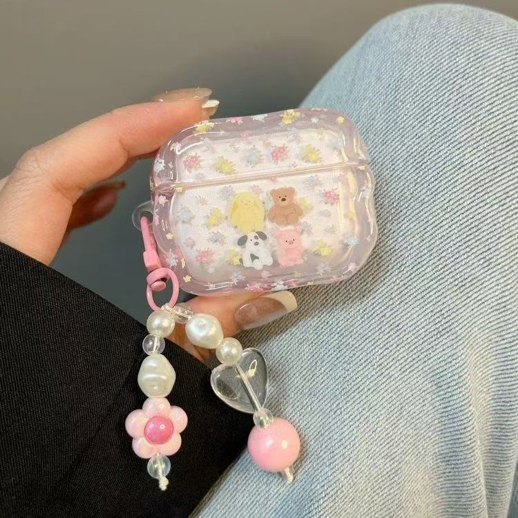 Girl heart foundation floral animal earphone case for apple AirPods 1 protective case AirPods pro1 generation