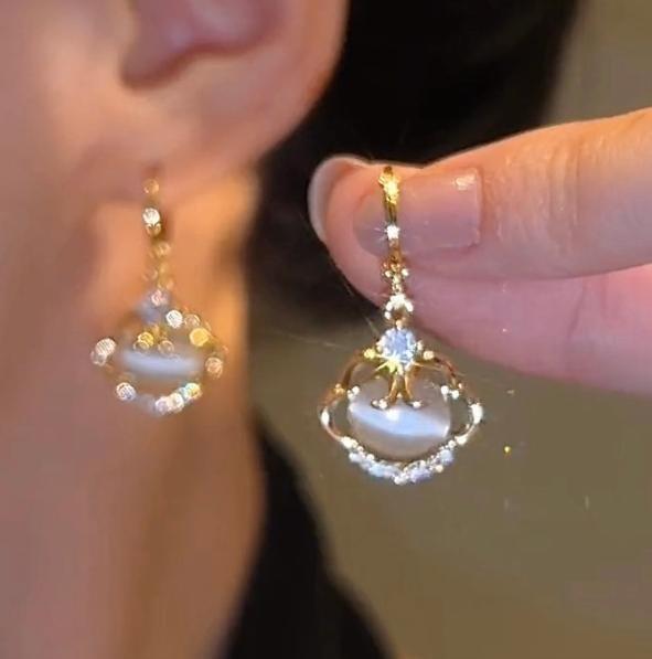Exquisite Leaves Crystal Flower Stud Earrings For Women AAA Zircon Rose Butterfly Tassel Earring Bride Wedding Party Zircon