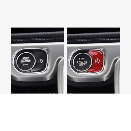 Red Carbon Fiber Engine Start Button Cover For Mercedes-Benz GLE GLS G W464