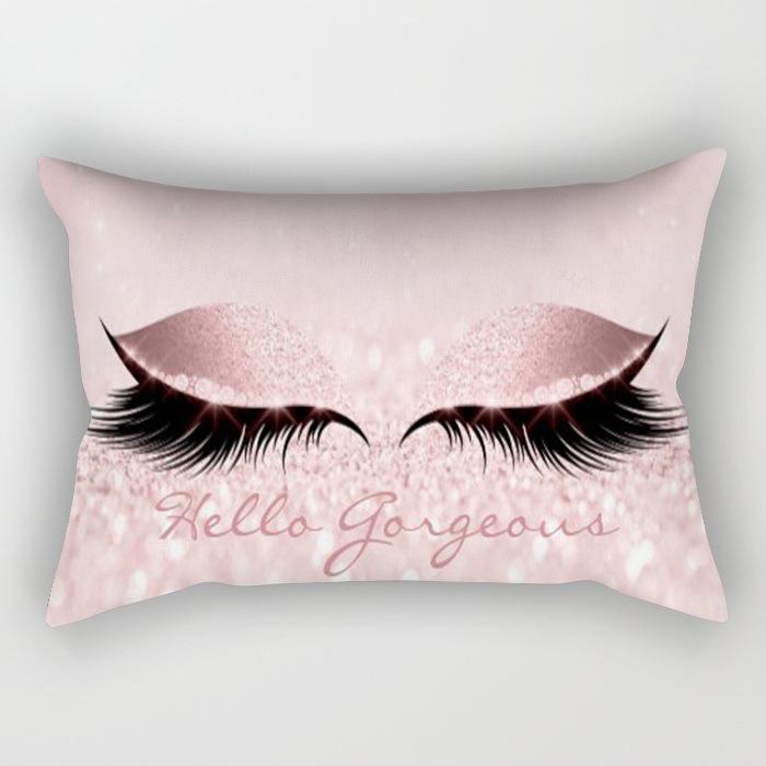 Eyelash Pillow Case European and American Fashion Sleep Waist Pillow Case Living Room Sofa Cushion Pillow Core