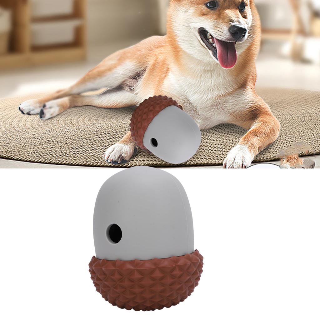 Dog Food Dispensing Toy Acorn Shaped Interactive Slow Feeding Reduce Picky Eating Silicone Dog Feeder Dispensing