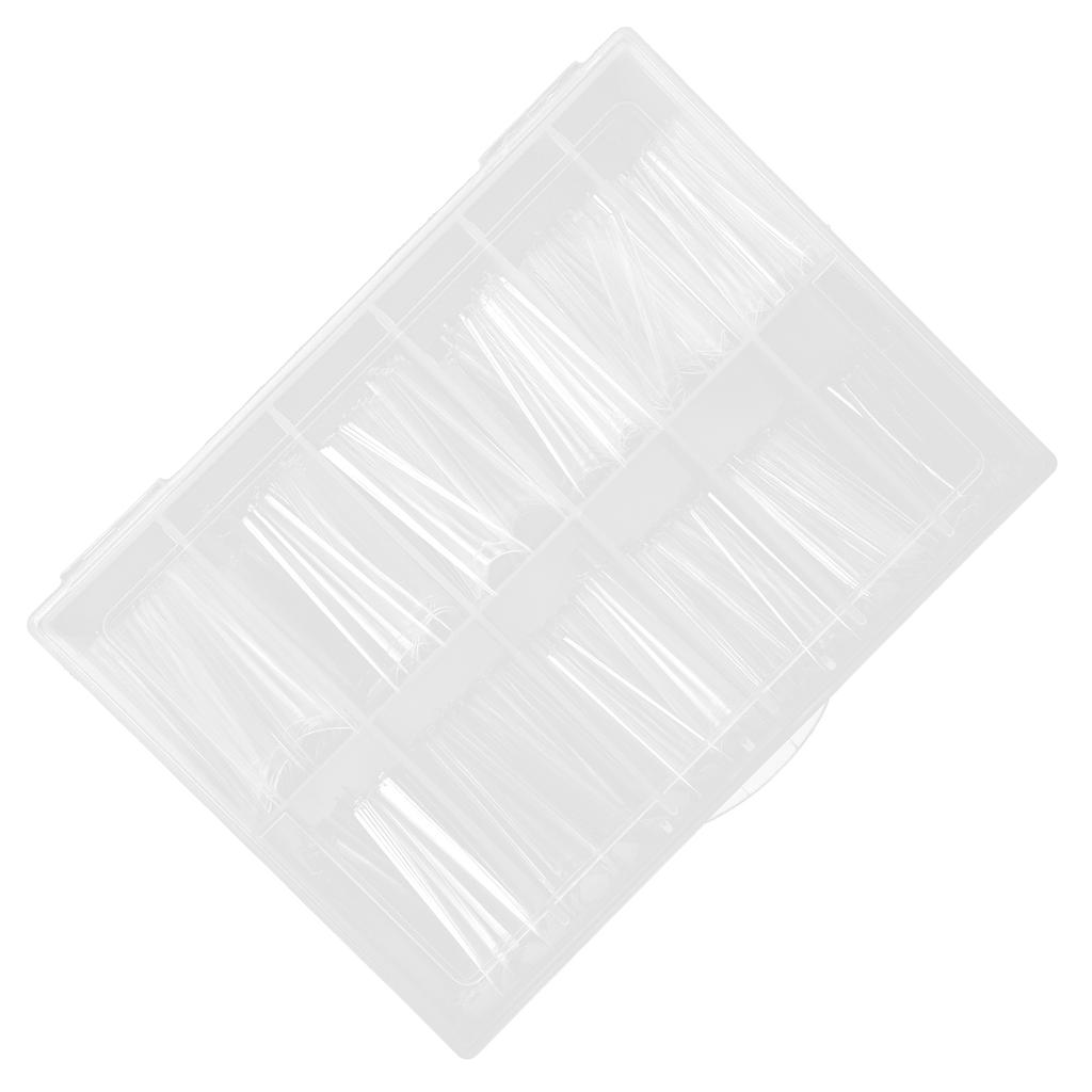 240pcs Half Cover False Nail Tip Extra Long Clear Fake Artificial Nail Tips for Home DIY Salon