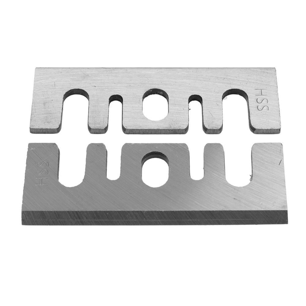 2pcs High Speed Steel Electric Planer Blades Re Sharpenable 82mm Planer Blade Replacement Silver Tone High Speed Steel Blades