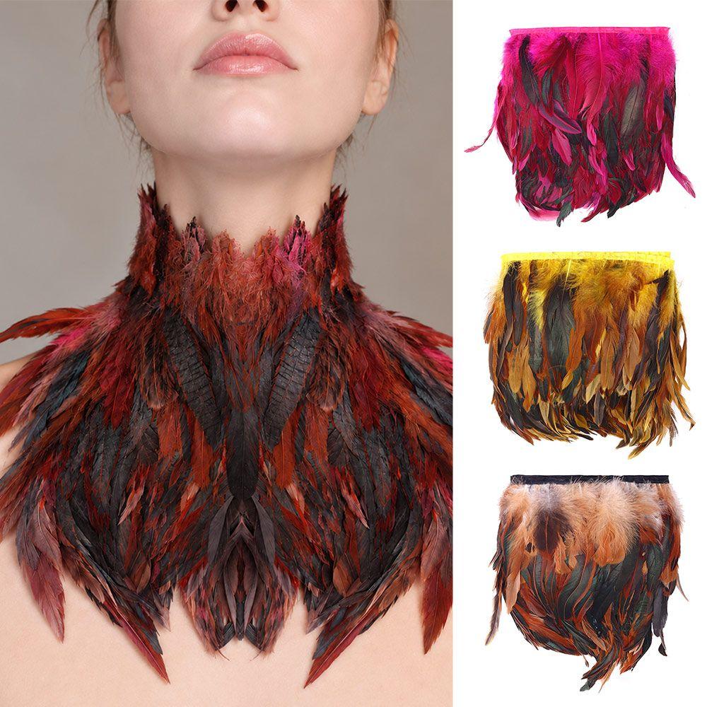 Feather Choker Necklace Feather Trim Cosplay Costume Props New Gothic Collar Halloween Party