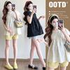 Embroidered Heart Maternity Short Sleeve Doll Shirt - Trendy, Age-Reducing, Loose Casual Summer Top for Moms