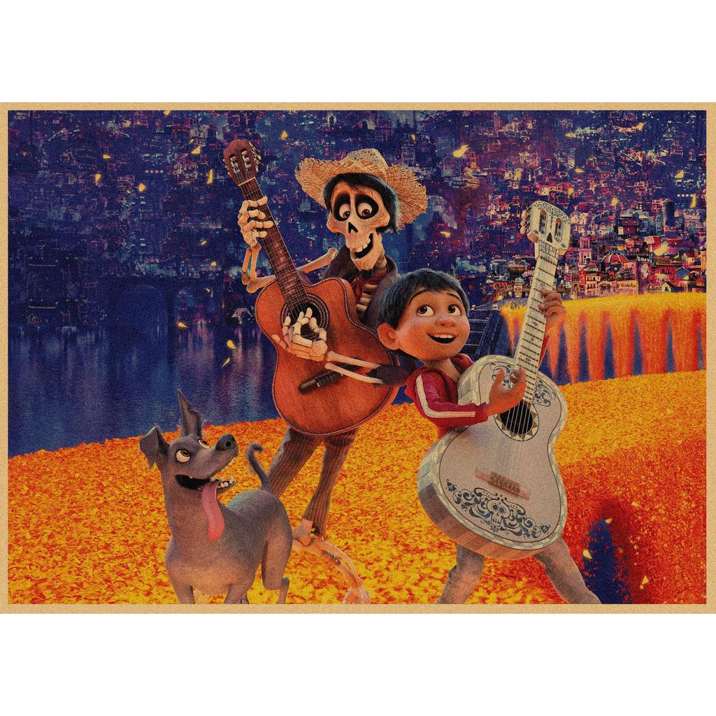 Coco Retro Anime Kraft Paper Poster - Decorative Wall Art Mural