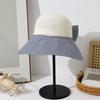 New Summer Outdoor Travel Fashion Versatile Striped Big Brim Hat Bucket Hat Women Ins Rollable Visor