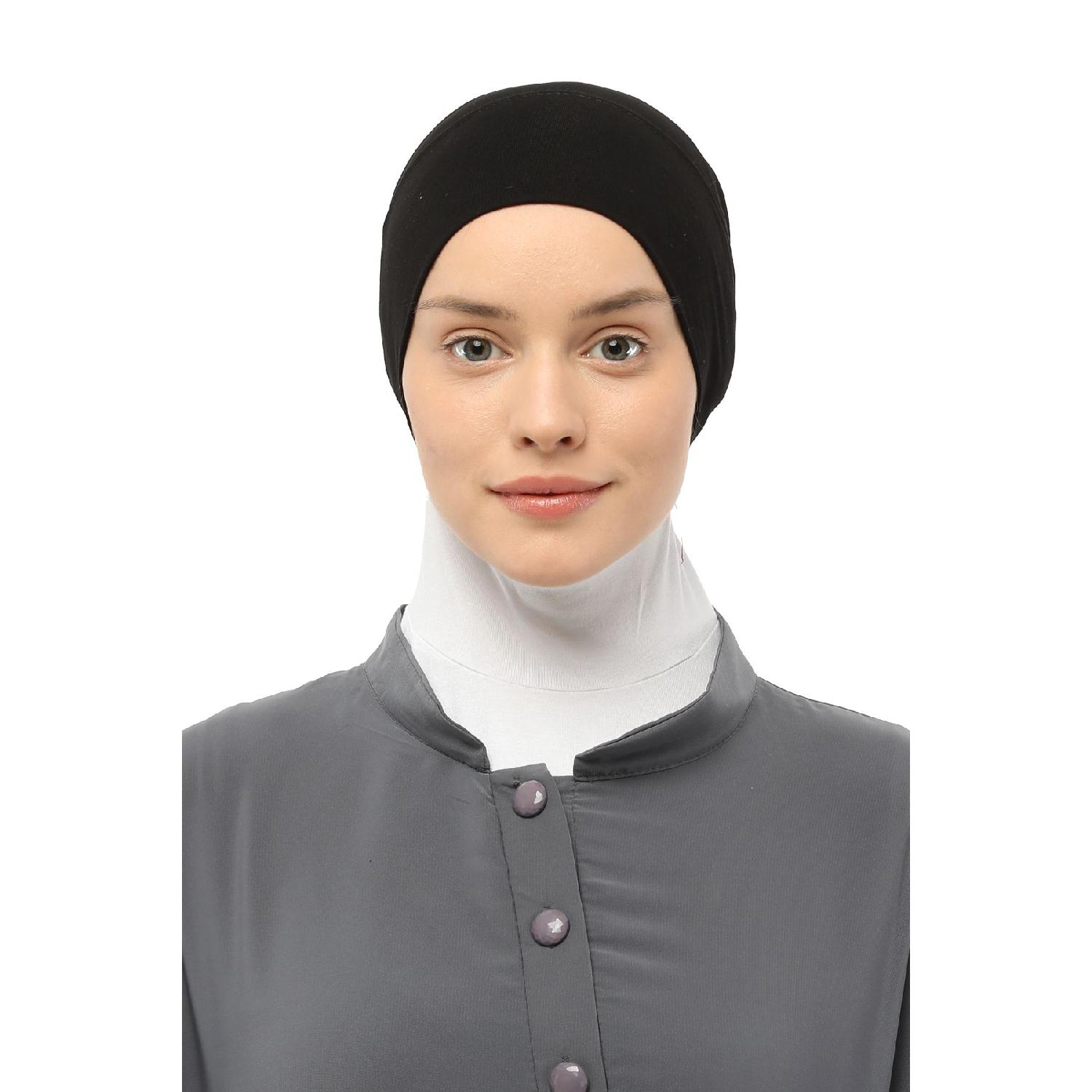 

Готовий практичний капелюшок на еластичному хіджабі, чорний Standart чорний