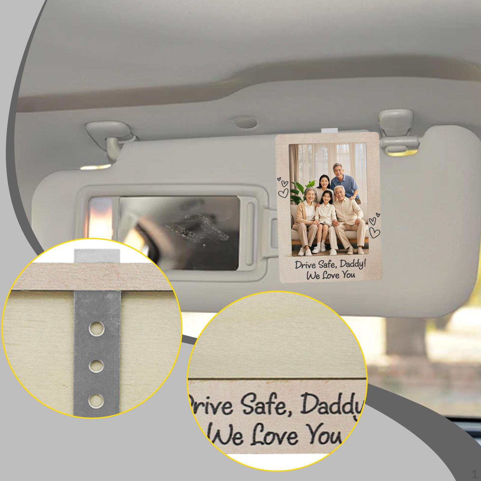 

Держатель для фотографий в автомобиль на солнцезащитный козырек, аксессуары, клипса, фоторамка, с Днем отца Style B