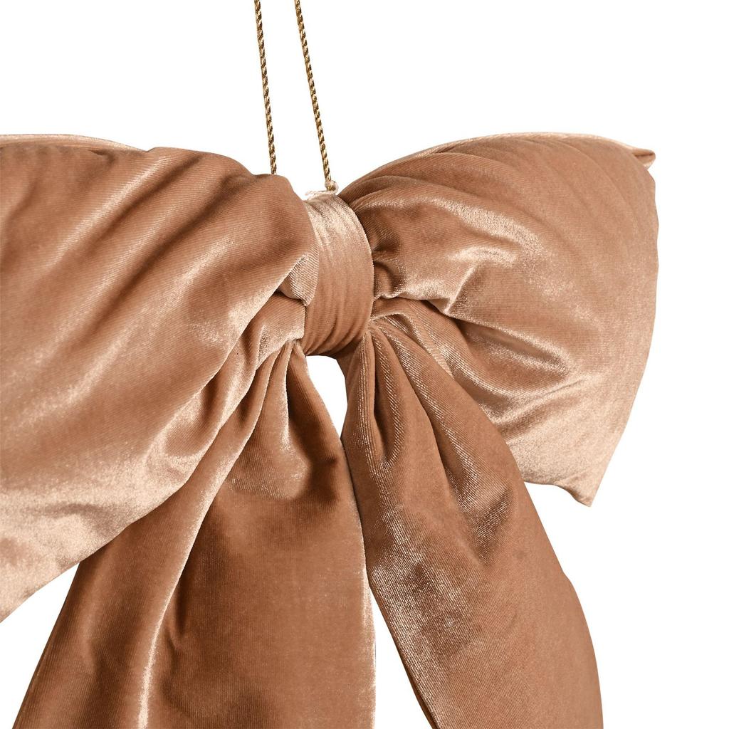 Velvet Bow Hanger 50 X 40cm Taupe