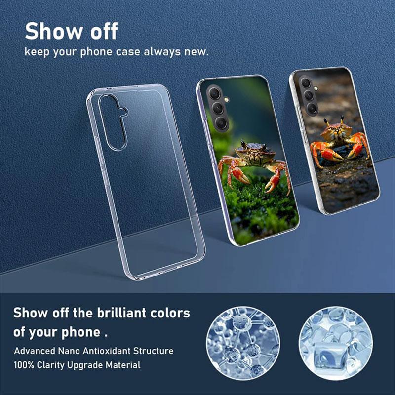 Unique Animal Crab Phone Case for Samsung A17 A37 A57 A07 A16 A26 A36 A56 A06 A02S A12 A22 A32 A52S A04S A14 A24 A34 A54 A03 A13