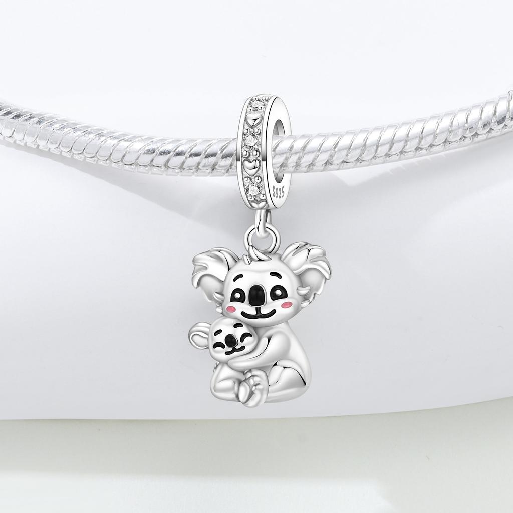 Copper Koala Mother Child Animal Beads Original Pendants Bracelet Charm Jewelry Party Diy Trendy Gifts