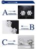 S925 Sterling Silver Snowflake Moissanite Hexagram Earrings, Simple Christmas Studs