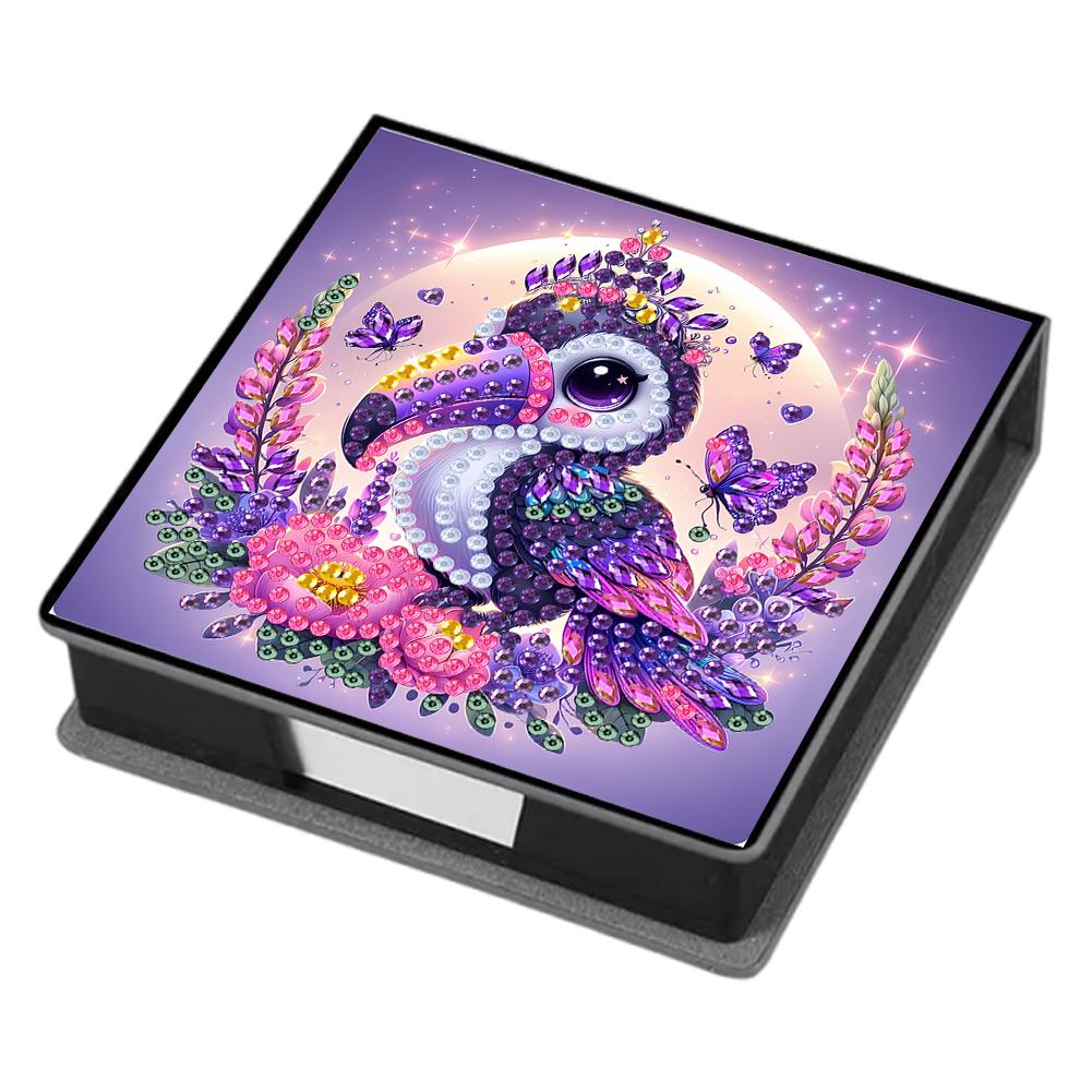 Leather 5D Diamond Painting Kit Note Box with 160 Sheets DIY Diamond Art Note Box for Home Office School Supplies