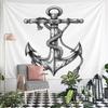 Vintage Nautical Anchor Design Pattern Wall Hanging Tapestry Decorative Tapestry Home Decor for Bedroom and Living Room