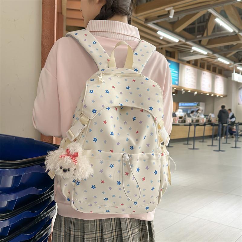 Star Print Backpack Student Schoolbag Women's Commuter Backpack
