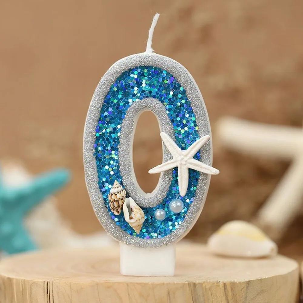 Ocean Starfish Conch Digital Candle, New Birthday Candle Creative Digital Handmade Candle Cakes Decoration Candle Ornament