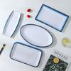 ZISIZ Ocean Blue Round Melamine Plate