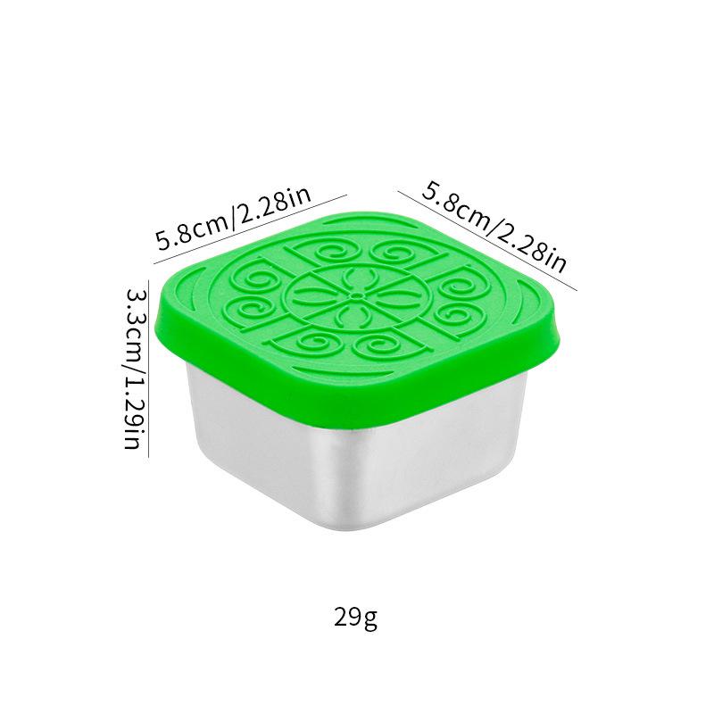 Stainless Steel Sauce Cup with Silicone Lid - Leak-Proof Dipping Dish for Home Kitchen.