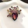 Elegant Rhinestone Animal Brooch: High-End Flower Design for Women's Coats and Accessories