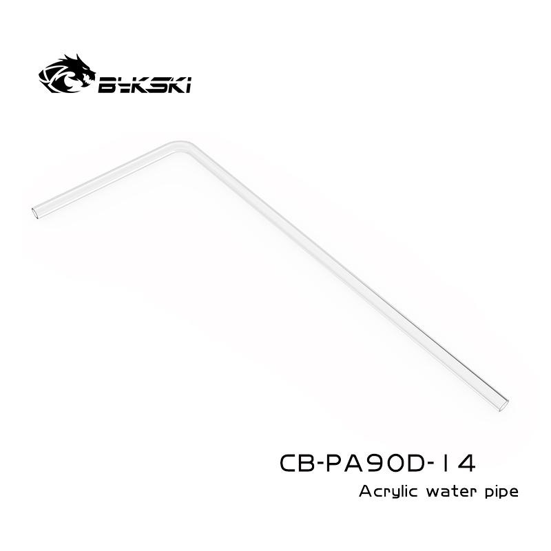 Bykski CB-PA90D-14 PC-Wasserkühlung Biegung Hartrohr Acryl Vorbiegung 90 Grad Außendurchmesser 12/14/16mm 50*20cm transparentes Hartrohr