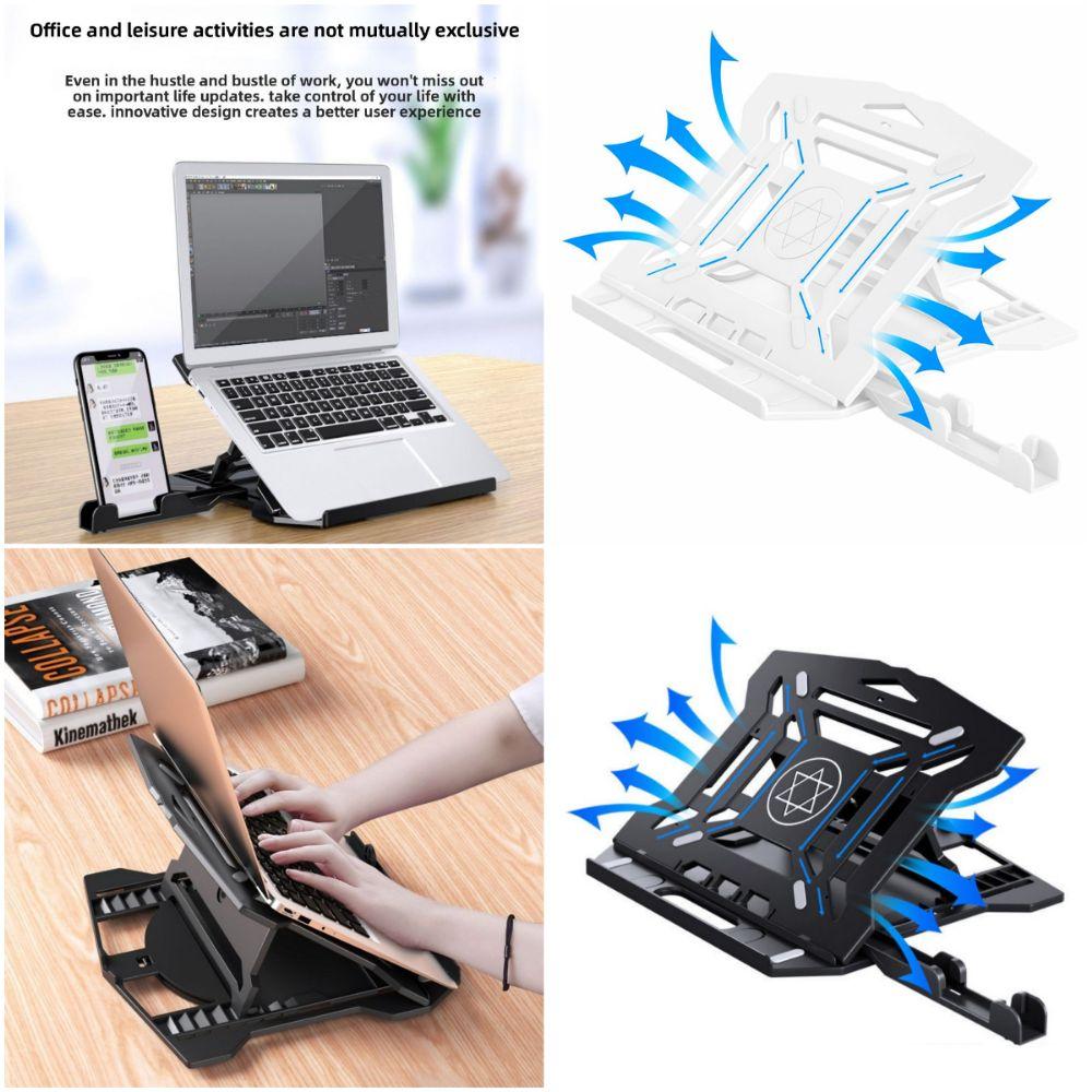 Folding Bracket Laptop Cooling Bracket Black White Notebook Computer Holder  Lifting Function