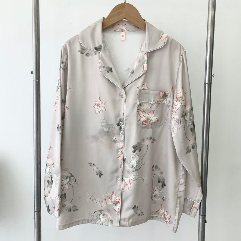 Silk Pajamas Women's Suit Spring & Fall New Arrival Air-Conditioned Room Home Wear Outwear Long Sleeves 2025 Fancy Pajamas